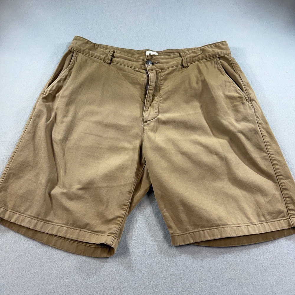 Flint and Tinder 365 Chino Shorts Mens 34 Tan Khaki Cotton Stretch FLAW